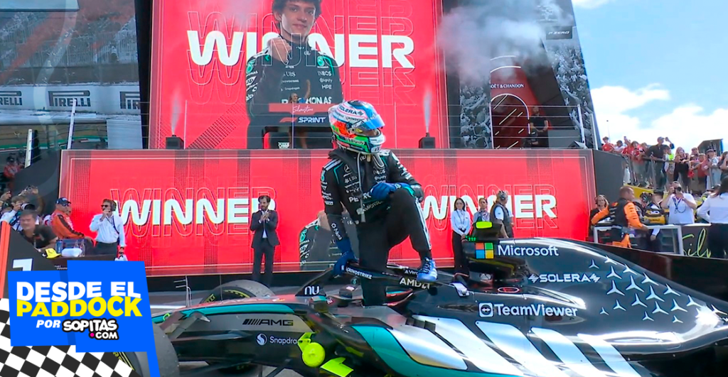 Kimi Antonelli gana la sprint de Gran Bretaña y Checo queda último tras contacto con Alonso